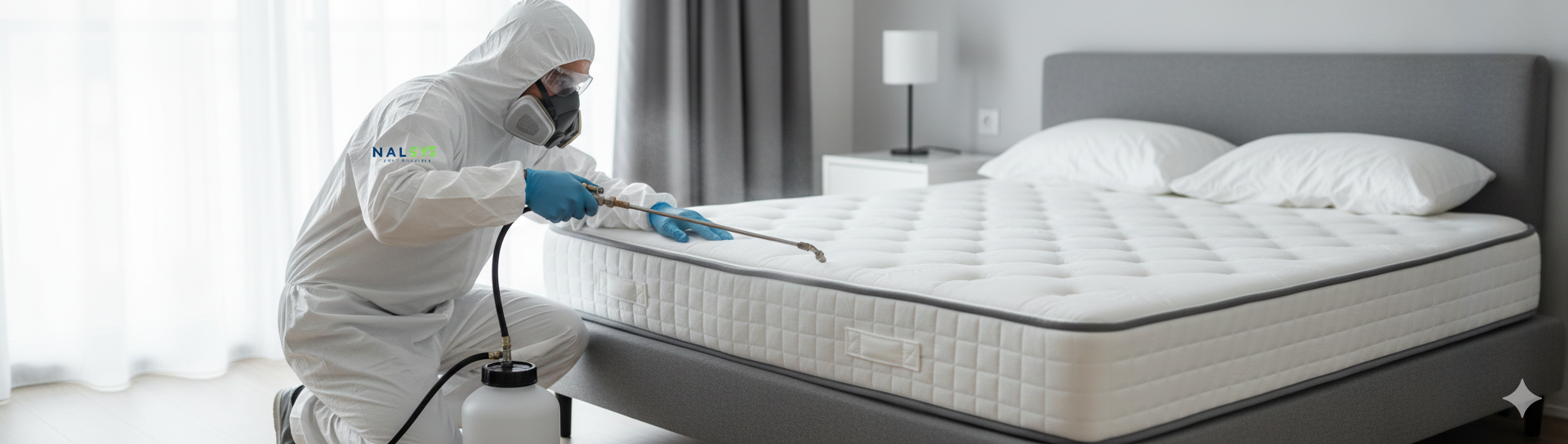 Technicien professionnel Nalsys en intervention d'extermination de punaises de lit